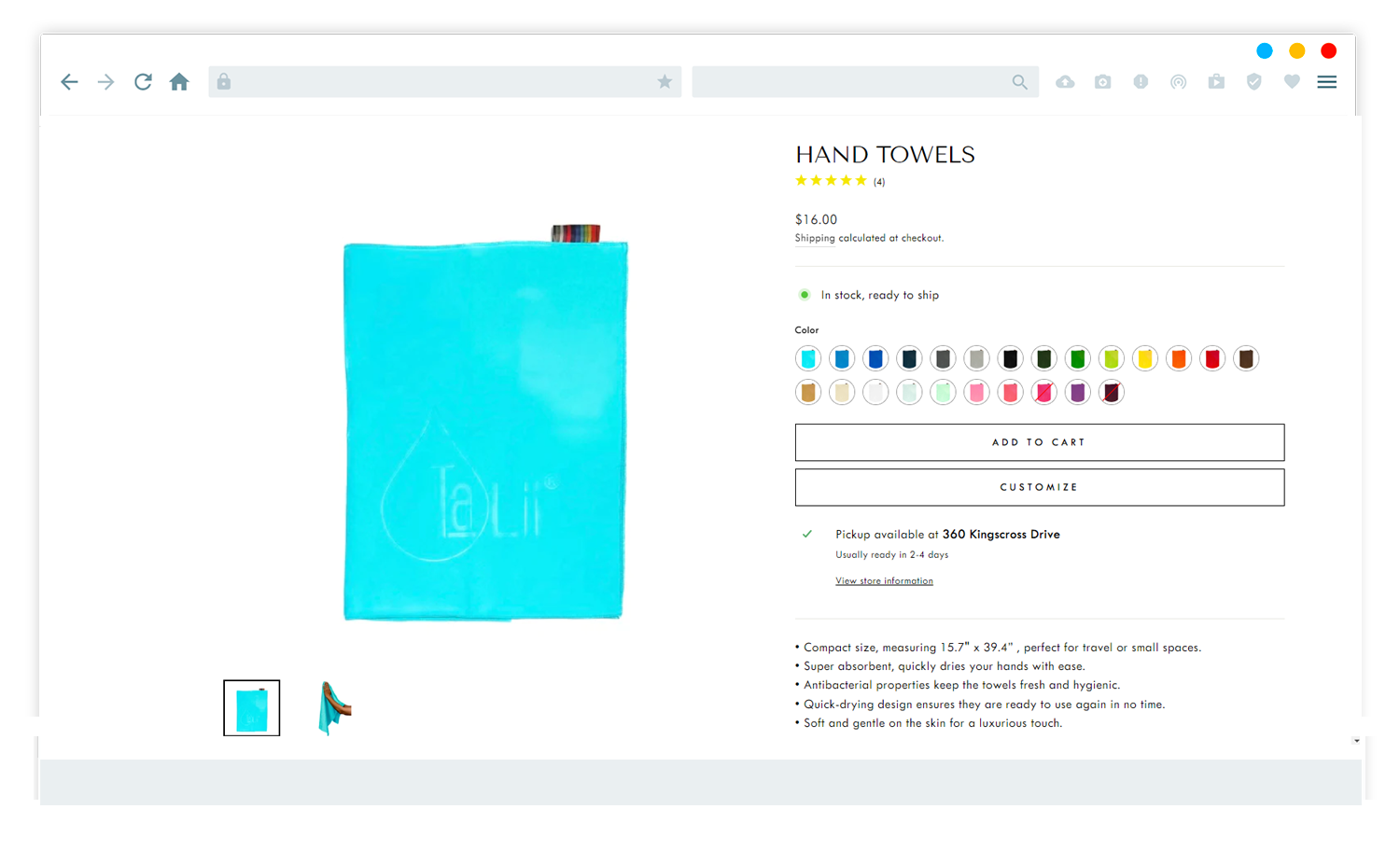 Towels customization