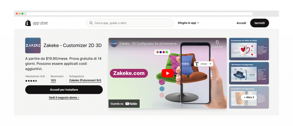 Zakeke customization app for Shopify