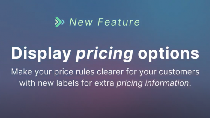 Display Pricing Option