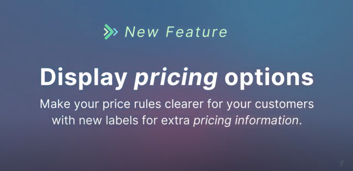 Display Pricing Option