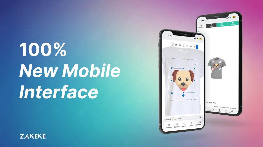 New mobile interface Zakeke