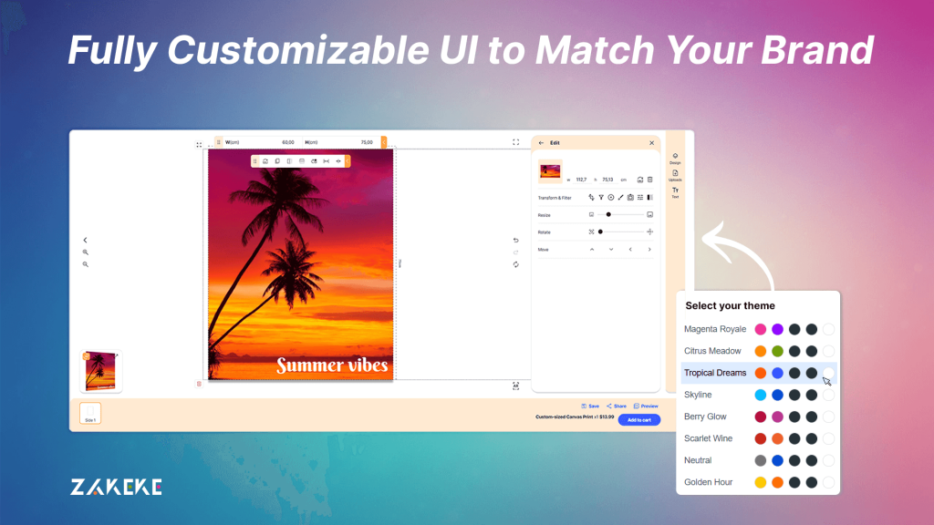 Fully Customizable UI to Match Your Brand