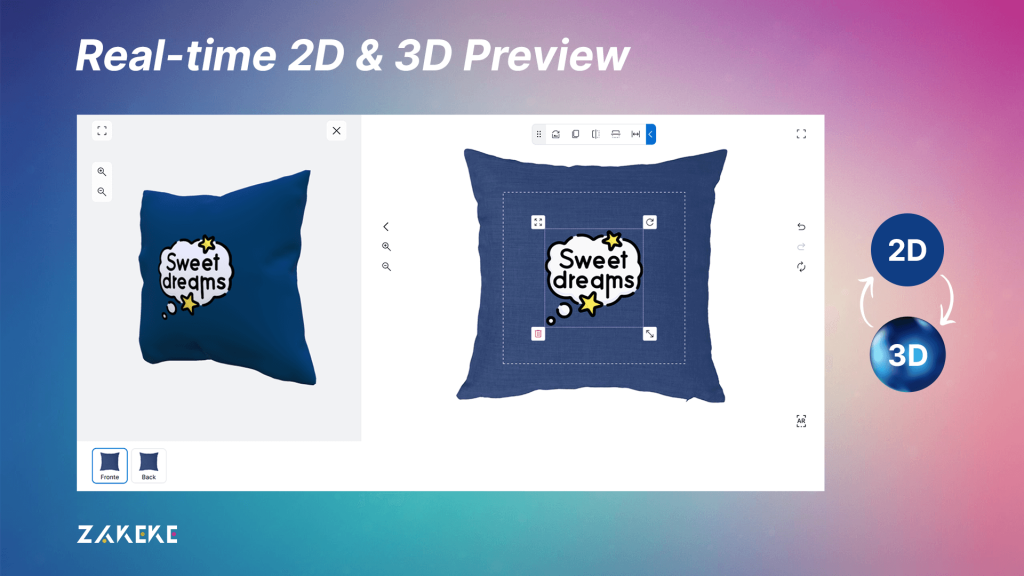 Real-time 2D & 3D Preview