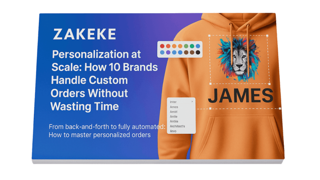 Lookbook managing personalized orders Zakeke